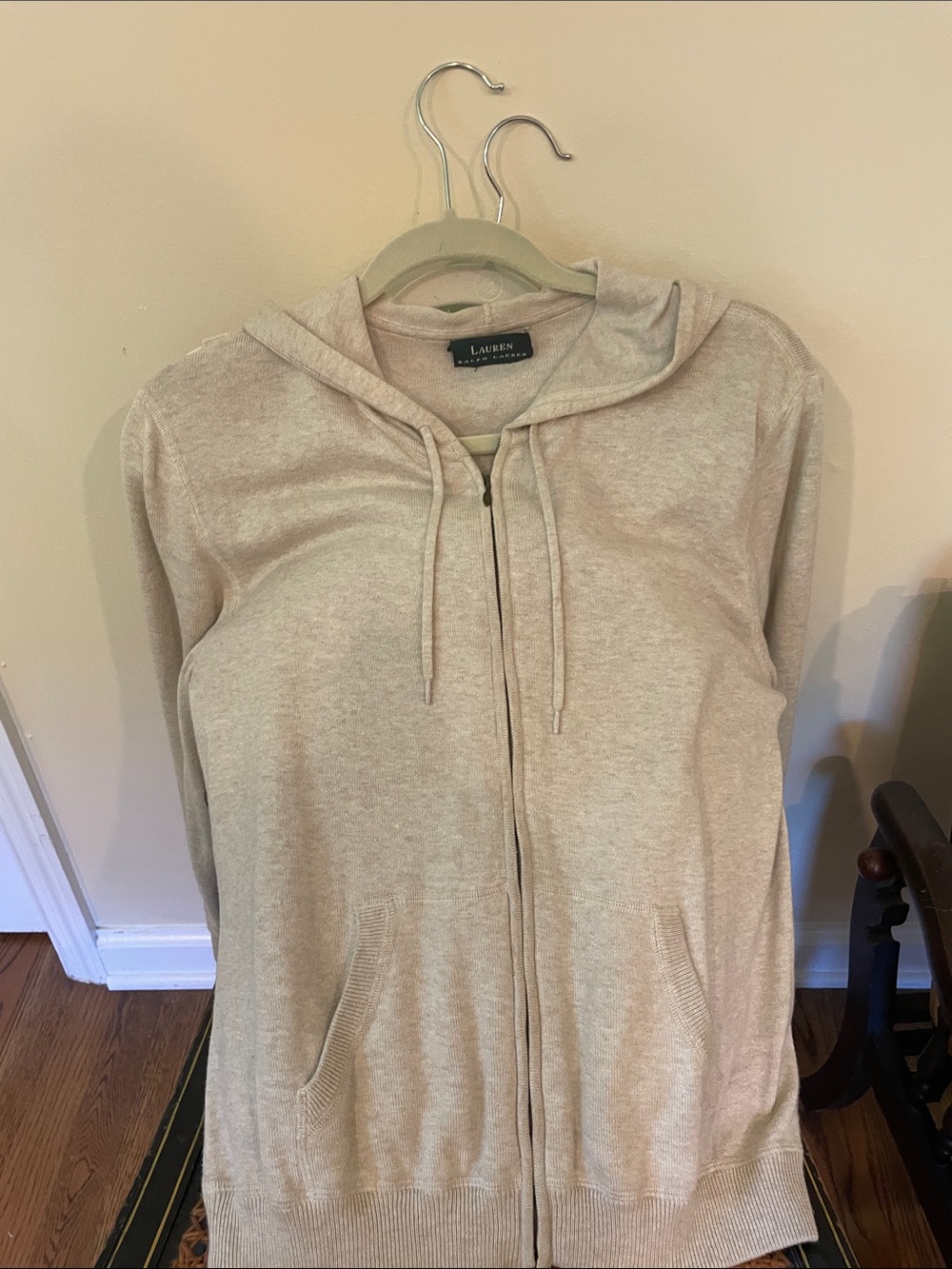 Lauren Ralph Lauren Light Beige Full-Zip Hoodie